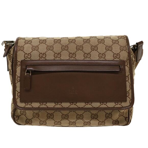 GUCCI GG Canvas Shoulder Bag Beige - Picture 2 of 13